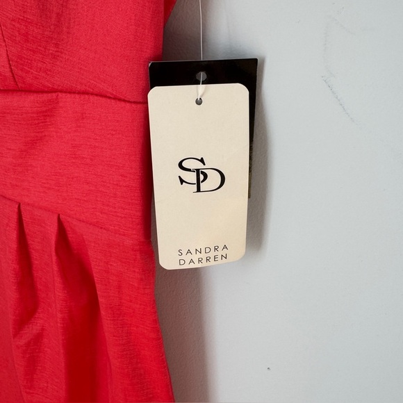 NWT Sandra Darren Pink/Coral Dress Size 6 - Picture 8 of 12